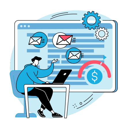 Person working on email marketing